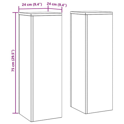 vidaXL Pflanzenständer 2 pcs Silber 24 x 24 x 75 cm Edelstahl