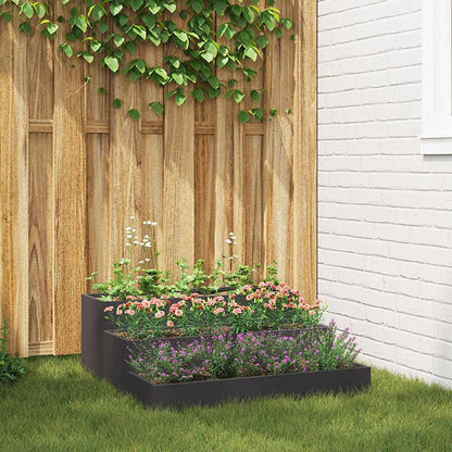 vidaXL Garten-Pflanzgefäß Schwarz 90 x 90 x 35 cm Kaltgewalzter Stahl