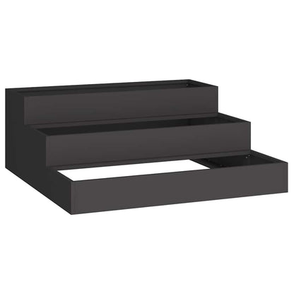 vidaXL Garten-Pflanzgefäß Schwarz 90 x 90 x 35 cm Kaltgewalzter Stahl