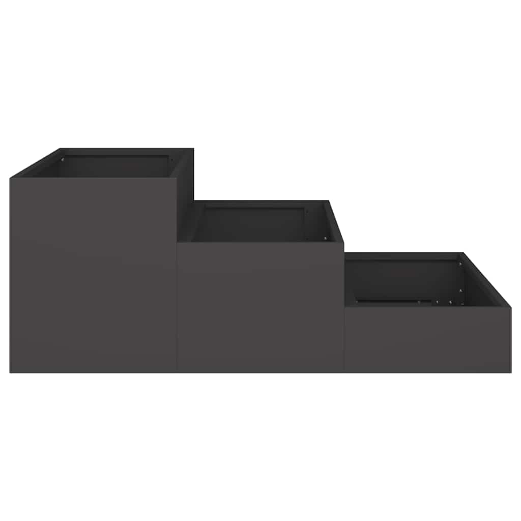 vidaXL Garten-Pflanzgefäß Schwarz 90 x 90 x 35 cm Kaltgewalzter Stahl