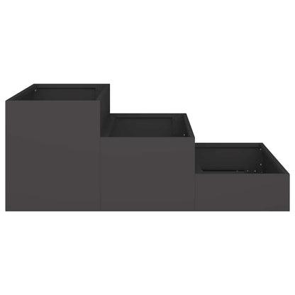vidaXL Garten-Pflanzgefäß Schwarz 90 x 90 x 35 cm Kaltgewalzter Stahl
