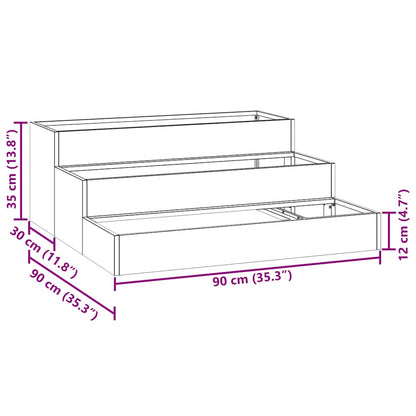 vidaXL Garten-Pflanzgefäß Schwarz 90 x 90 x 35 cm Kaltgewalzter Stahl