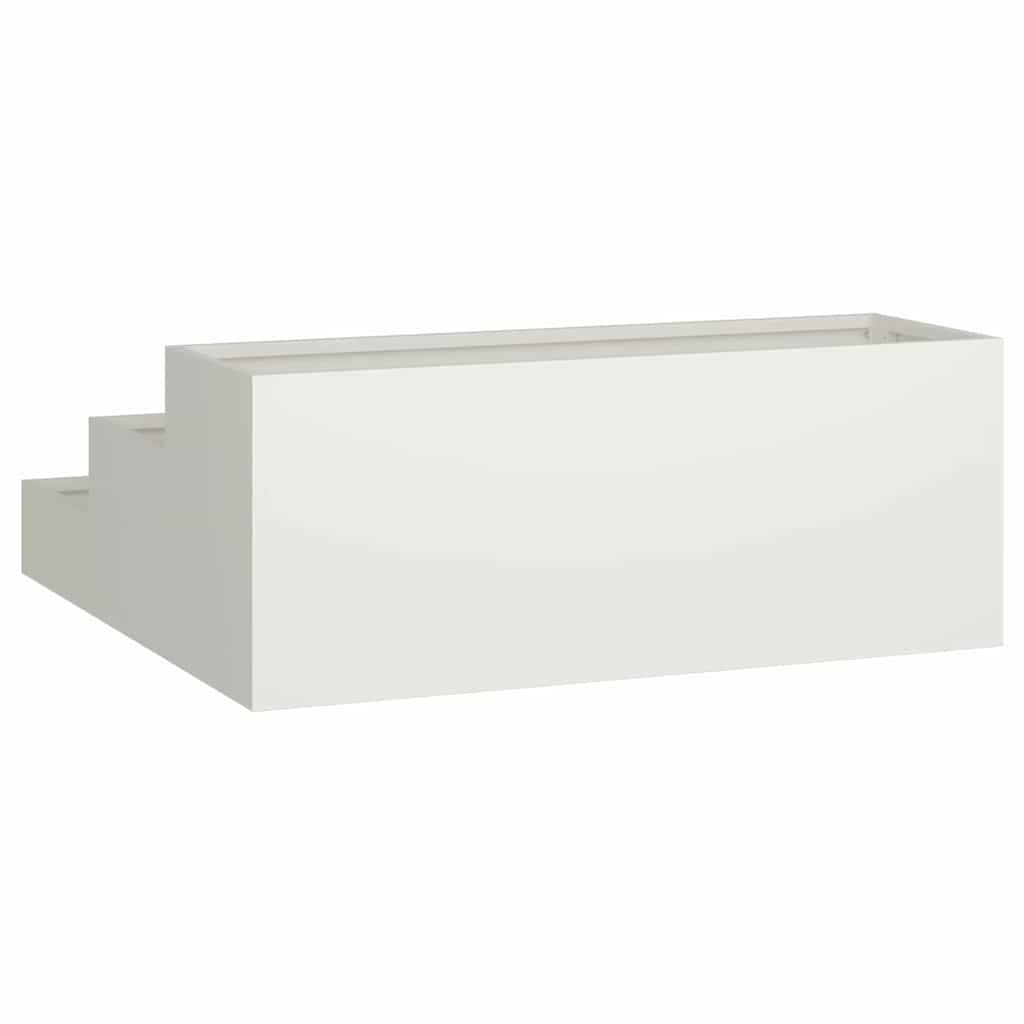 vidaXL Garten-Pflanzgefäß Weiß 90 x 90 x 35 cm Kaltgewalzter Stahl