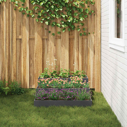 vidaXL Garten-Pflanzgefäß Anthrazit 90 x 90 x 35 cm