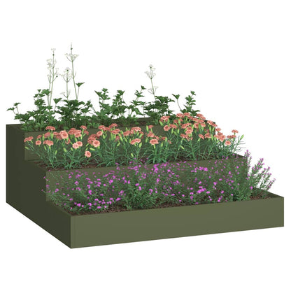 vidaXL Garten-Pflanzgefäß Olive Grün 90 x 90 x 35 cm