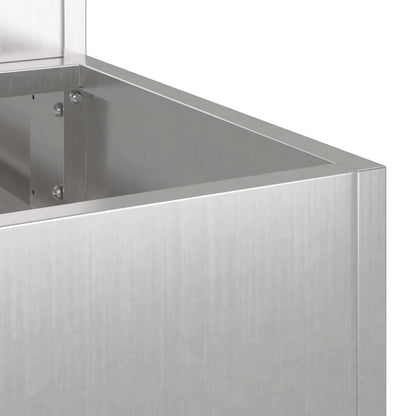 vidaXL Garten-Pflanzgefäß Silber 90 x 90 x 35 cm Edelstahl