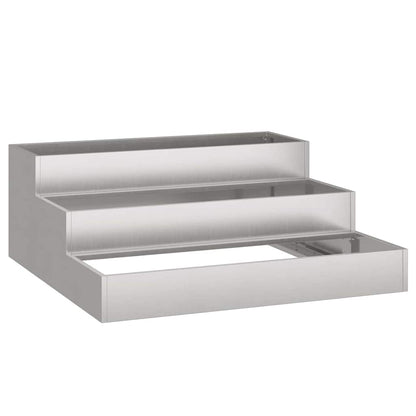 vidaXL Garten-Pflanzgefäß Silber 90 x 90 x 35 cm Edelstahl