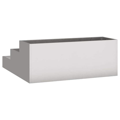 vidaXL Garten-Pflanzgefäß Silber 90 x 90 x 35 cm Edelstahl