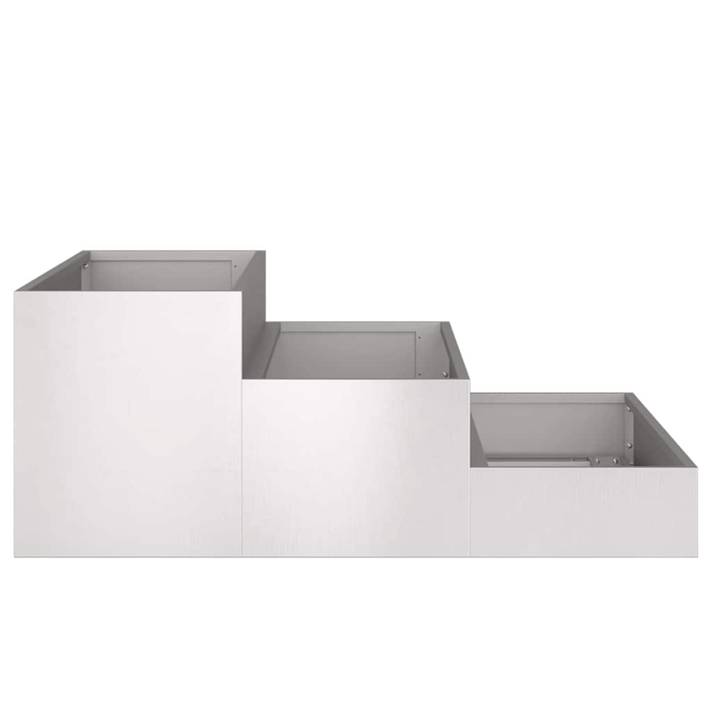 vidaXL Garten-Pflanzgefäß Silber 90 x 90 x 35 cm Edelstahl