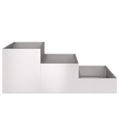 vidaXL Garten-Pflanzgefäß Silber 90 x 90 x 35 cm Edelstahl