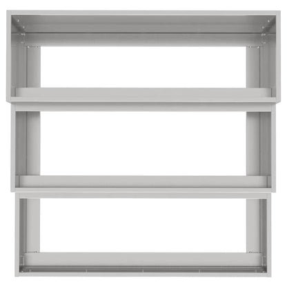 vidaXL Garten-Pflanzgefäß Silber 90 x 90 x 35 cm Edelstahl