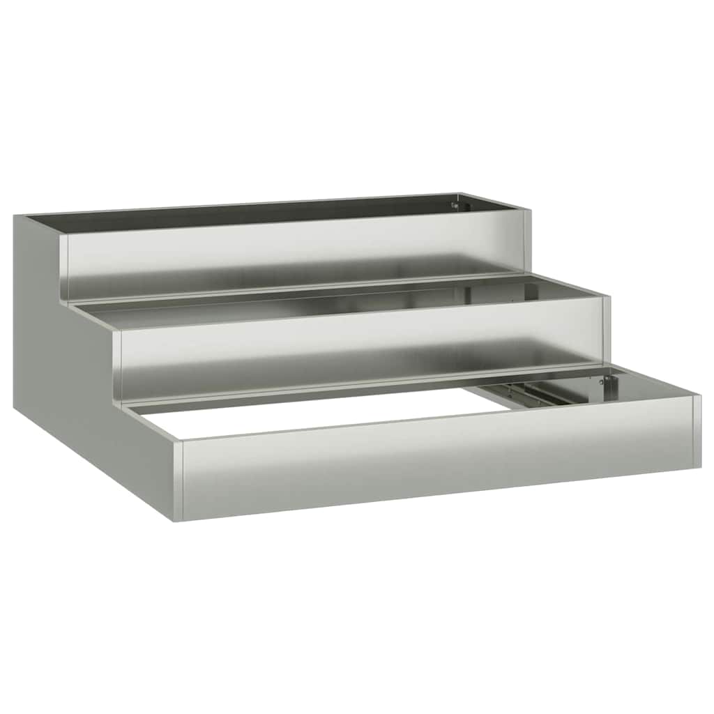 vidaXL Garten-Pflanzgefäß Silber 90 x 90 x 35 cm Verzinkter Stahl