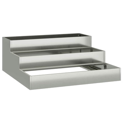 vidaXL Garten-Pflanzgefäß Silber 90 x 90 x 35 cm Verzinkter Stahl