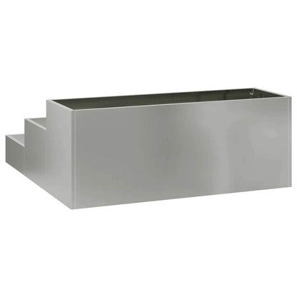vidaXL Garten-Pflanzgefäß Silber 90 x 90 x 35 cm Verzinkter Stahl
