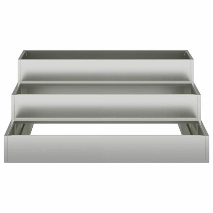 vidaXL Garten-Pflanzgefäß Silber 90 x 90 x 35 cm Verzinkter Stahl