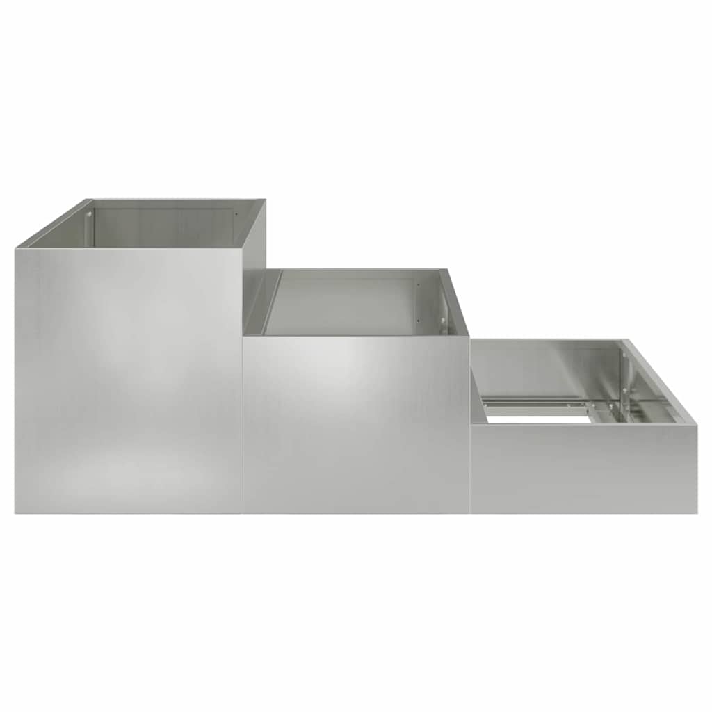 vidaXL Garten-Pflanzgefäß Silber 90 x 90 x 35 cm Verzinkter Stahl