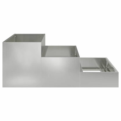 vidaXL Garten-Pflanzgefäß Silber 90 x 90 x 35 cm Verzinkter Stahl
