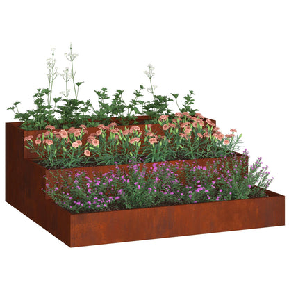 vidaXL Garten-Pflanzgefäß Rostig 90 x 90 x 35 cm Wetterfeststahl