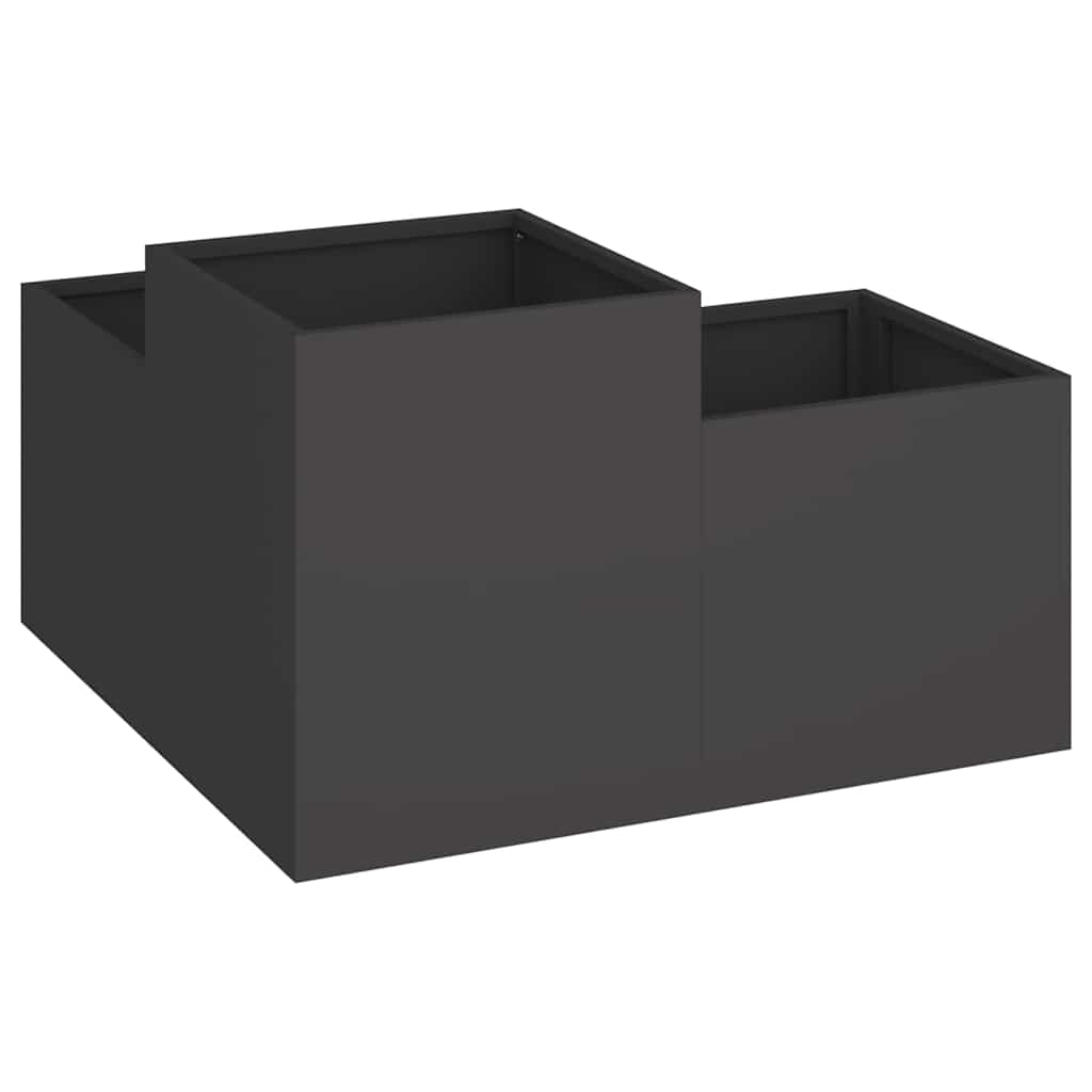 Gartenblumentopf Schwarz 80 x 80 x 48 cm Stahl