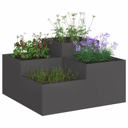 Gartenblumentopf Schwarz 80 x 80 x 48 cm Stahl