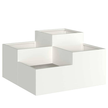 vidaXL Gartenblumentopf Weiß 80 x 80 x 48 cm Stahl
