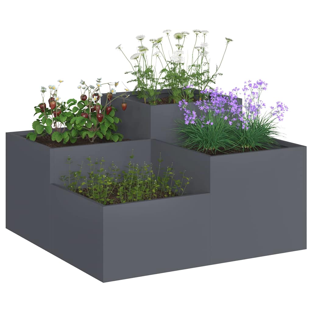Gartenblumentopf Anthrazit 80 x 80 x 48 cm Stahl