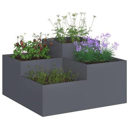 Gartenblumentopf Anthrazit 80 x 80 x 48 cm Stahl
