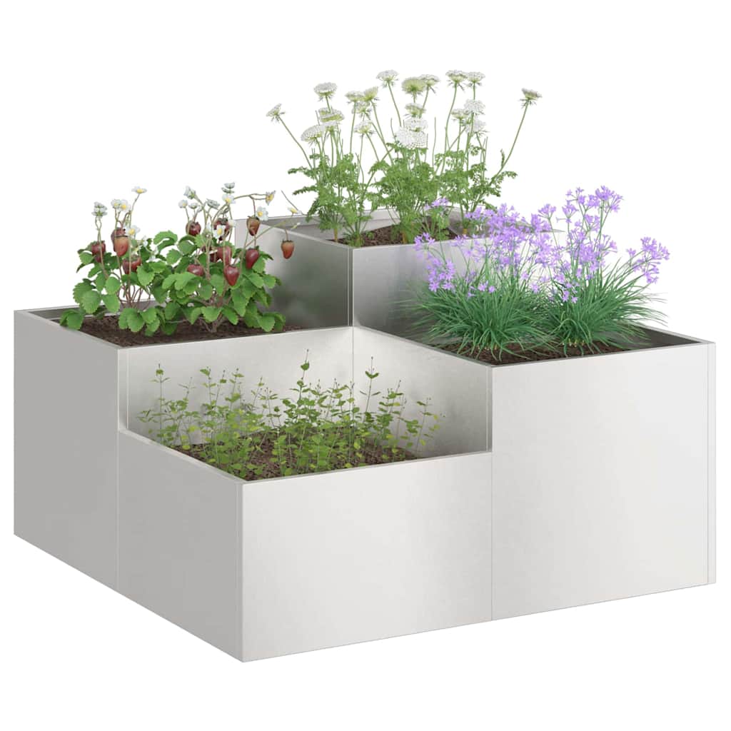 Gartenblumentopf Silber 80 x 80 x 48 cm Edelstahl