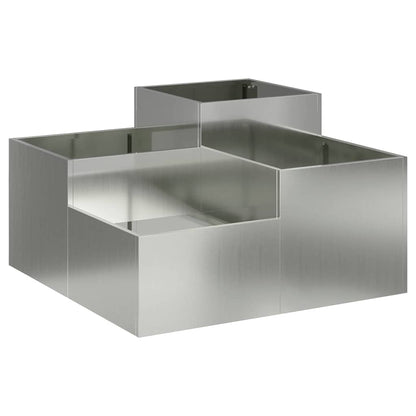 vidaXL Gartenblumentopf Silber 80 x 80 x 48 cm Verzinkter Stahl