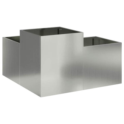 vidaXL Gartenblumentopf Silber 80 x 80 x 48 cm Verzinkter Stahl
