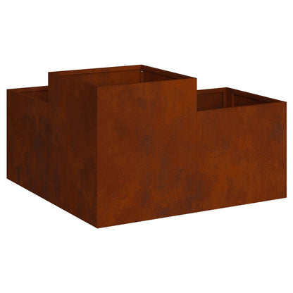 vidaXL Gartenblumentopf Rostig 80 x 80 x 48 cm Wetterfeststahl