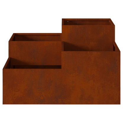 vidaXL Gartenblumentopf Rostig 80 x 80 x 48 cm Wetterfeststahl