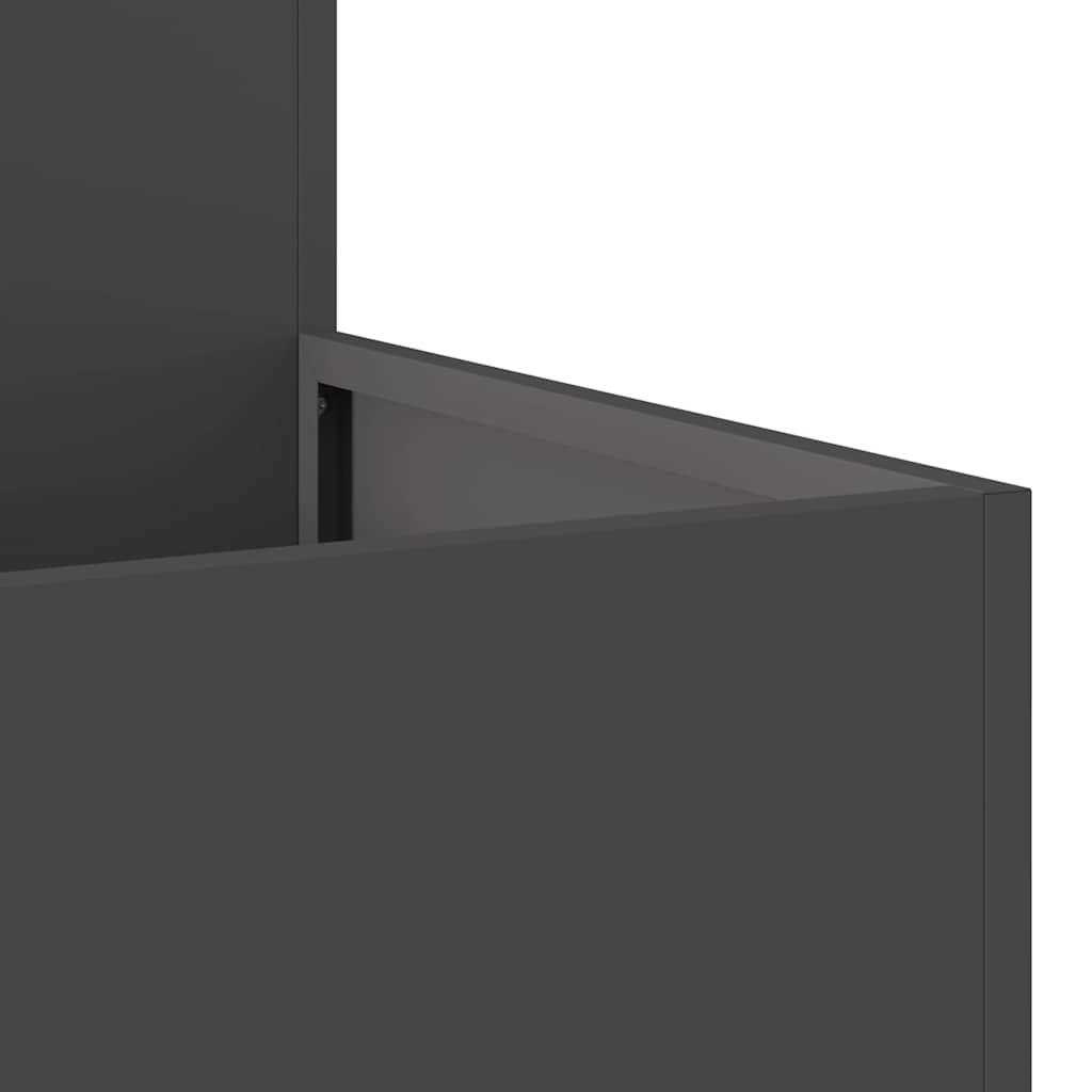 vidaXL Gartenblumentopf Schwarz 100 x 100 x 48 cm Stahl