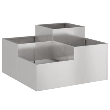 vidaXL Gartenblumentopf Silber 100 x 100 x 48 cm Edelstahl