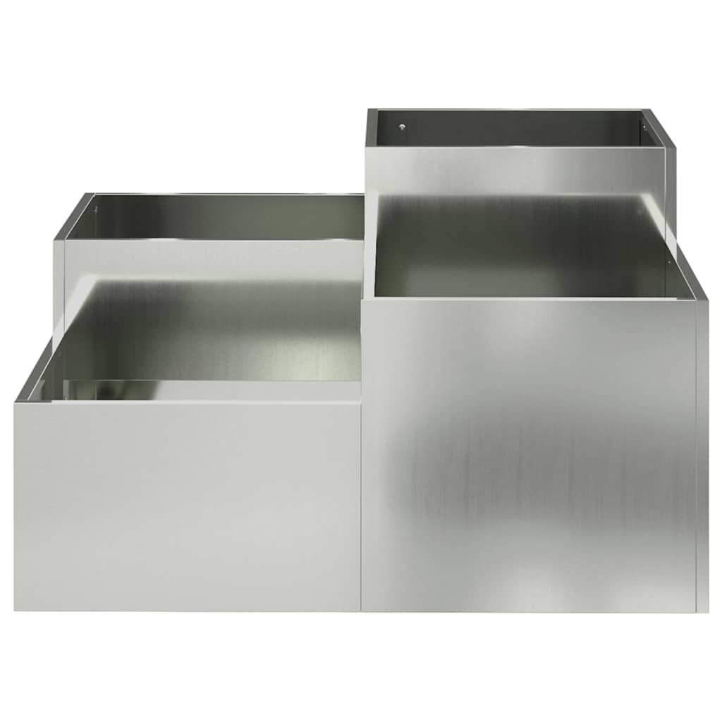 vidaXL Gartenblumentopf Silber 100 x 100 x 48 cm Verzinkter Stahl