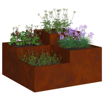 Gartenblumentopf Rostig 100 x 100 x 48 cm Wetterfeststahl