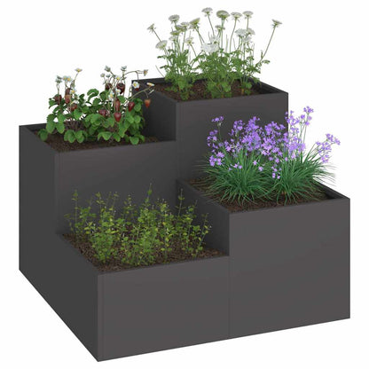 Gartenblumentopf Schwarz 80 x 80 x 60 cm Stahl