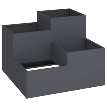 vidaXL Gartenblumentopf Anthrazit 80 x 80 x 60 cm Stahl