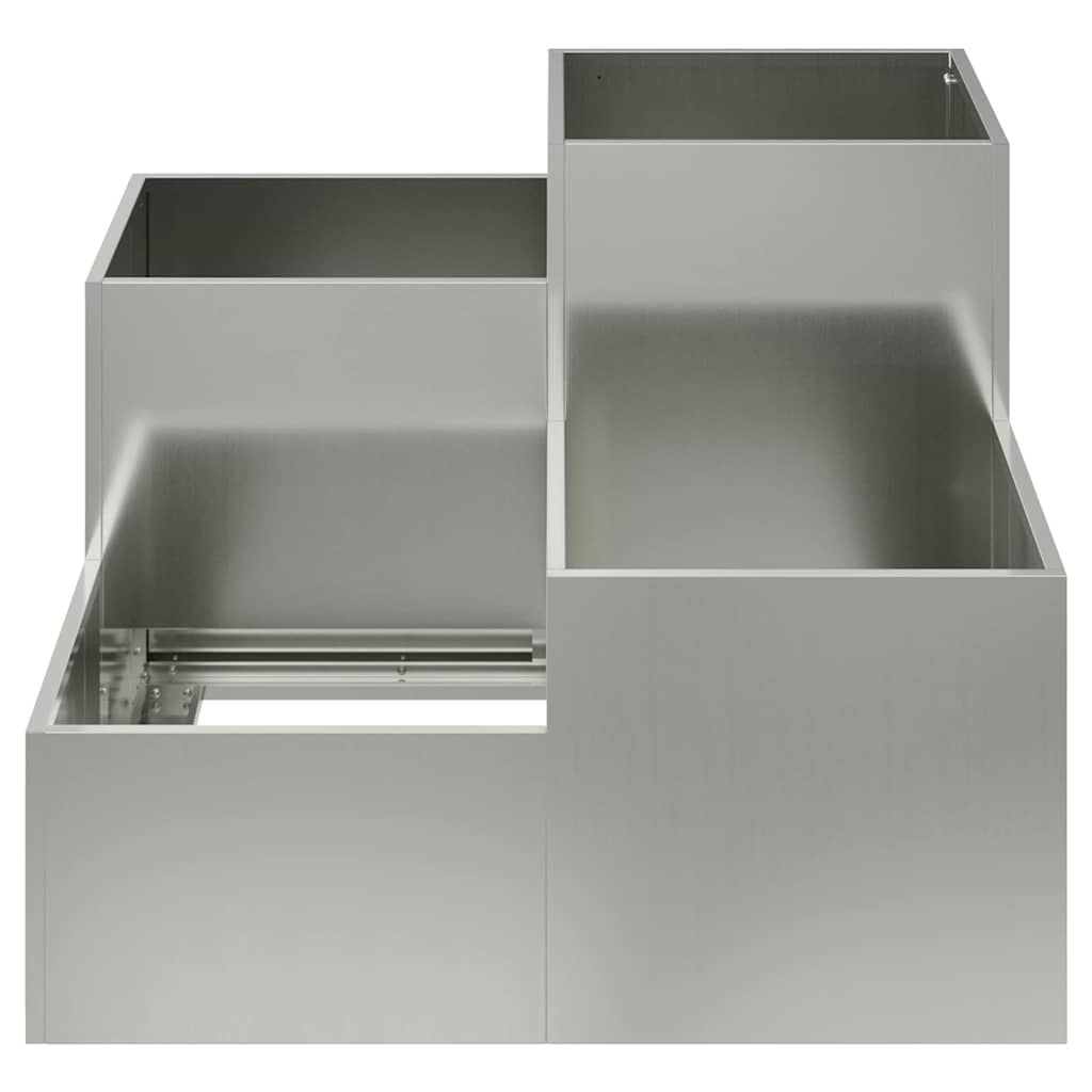 vidaXL Gartenblumentopf Silber 80 x 80 x 60 cm Verzinkter Stahl