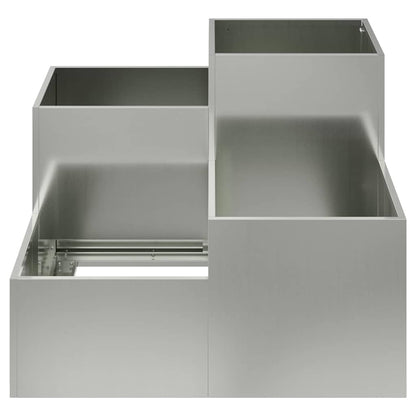 vidaXL Gartenblumentopf Silber 80 x 80 x 60 cm Verzinkter Stahl