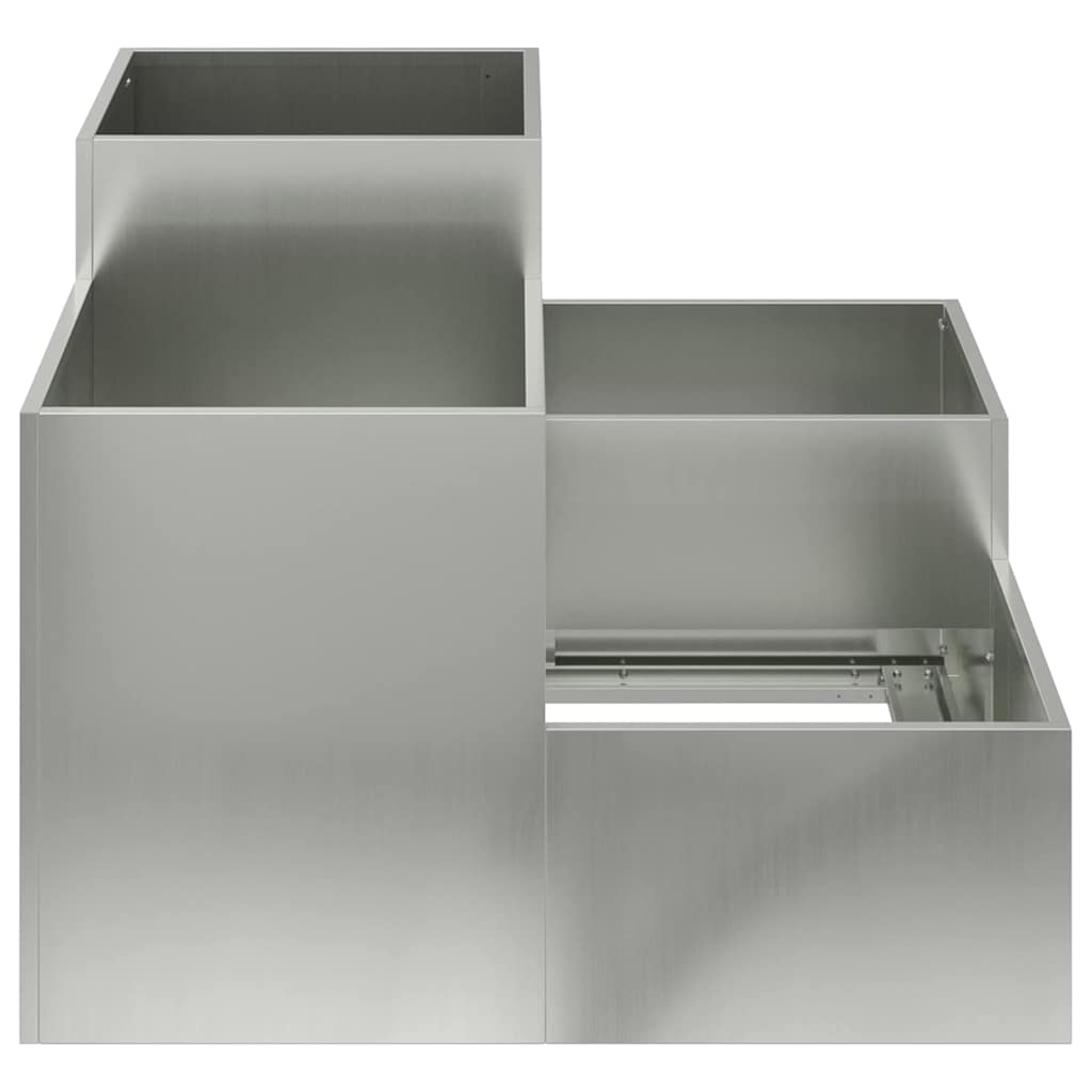 vidaXL Gartenblumentopf Silber 80 x 80 x 60 cm Verzinkter Stahl