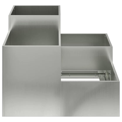 vidaXL Gartenblumentopf Silber 80 x 80 x 60 cm Verzinkter Stahl