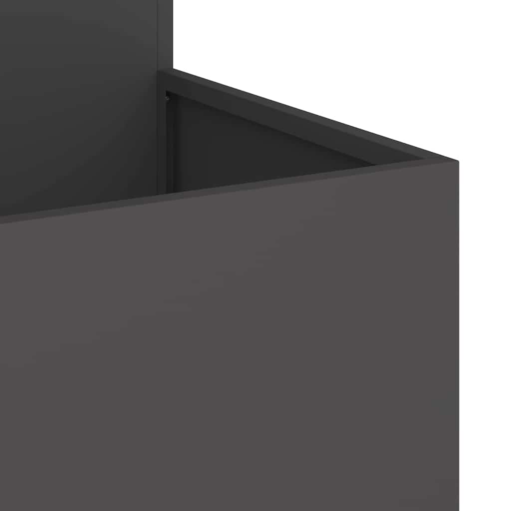vidaXL Gartenblumentopf Schwarz 100 x 100 x 60 cm Stahl