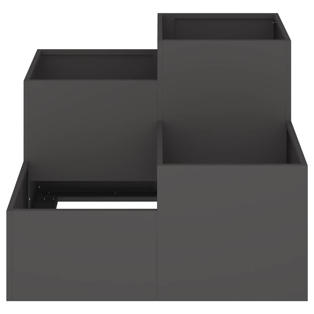 vidaXL Gartenblumentopf Schwarz 100 x 100 x 60 cm Stahl