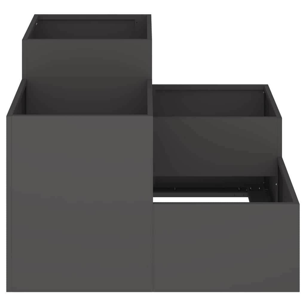 vidaXL Gartenblumentopf Schwarz 100 x 100 x 60 cm Stahl