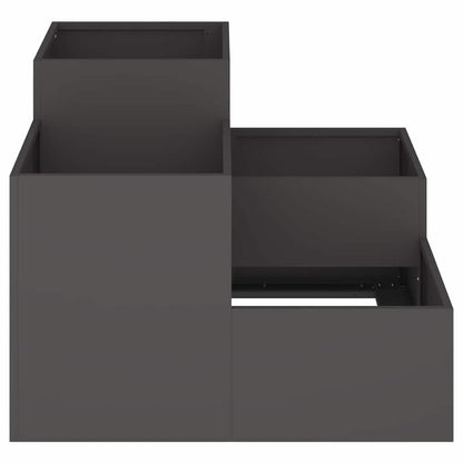 vidaXL Gartenblumentopf Schwarz 100 x 100 x 60 cm Stahl