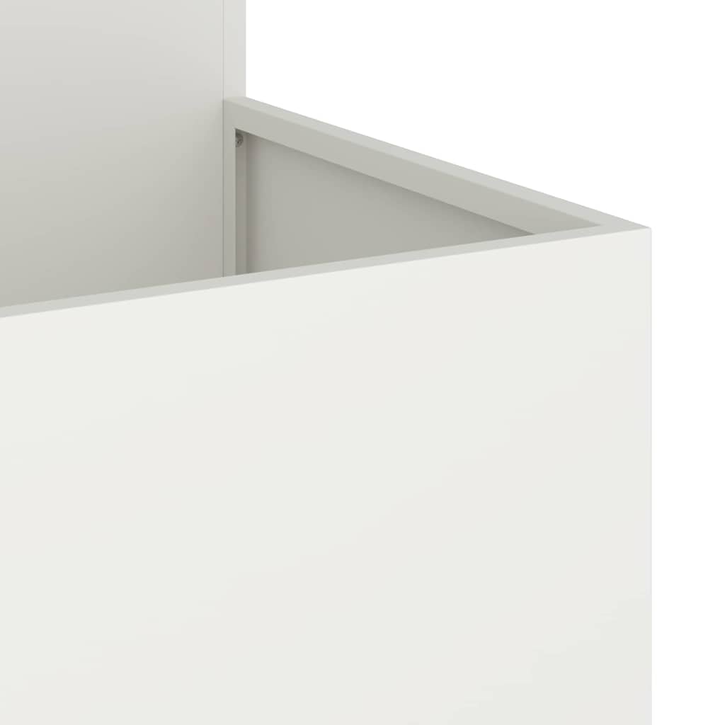 vidaXL Gartenblumentopf Weiß 100 x 100 x 60 cm Stahl