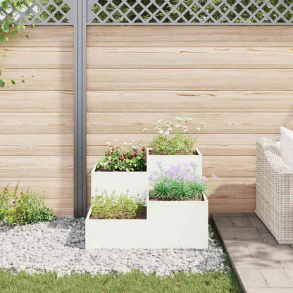 vidaXL Gartenblumentopf Weiß 100 x 100 x 60 cm Stahl
