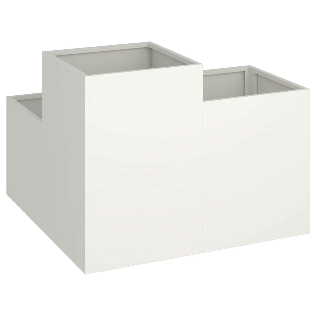 vidaXL Gartenblumentopf Weiß 100 x 100 x 60 cm Stahl