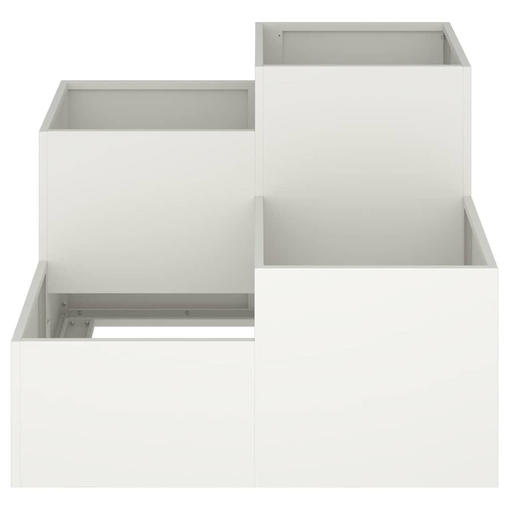 vidaXL Gartenblumentopf Weiß 100 x 100 x 60 cm Stahl